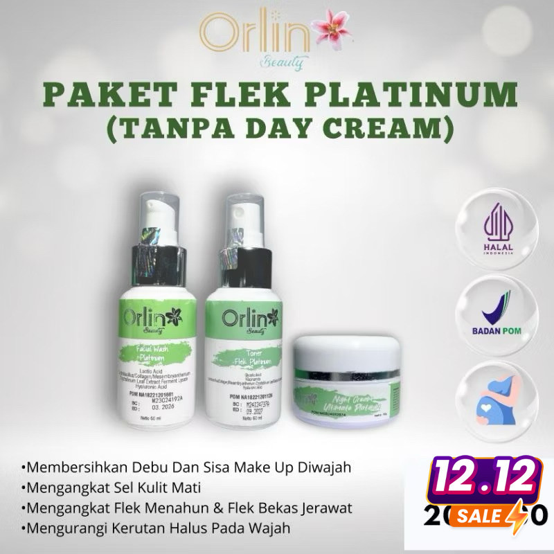 Paket Flek tanpa Day Cream Orlinbeauty Skincare BPOM Memutihkan dan memudarkan Flek Membandel flek h