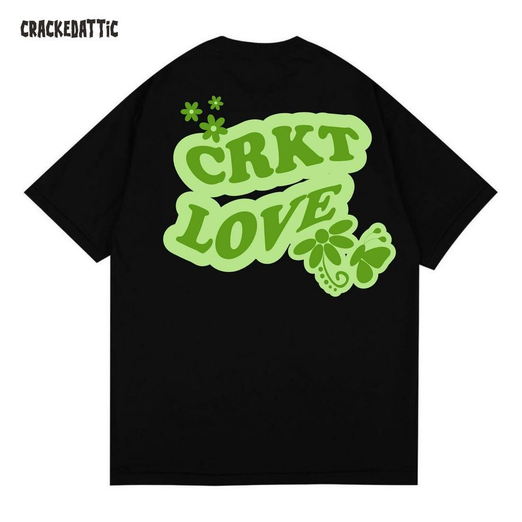 T-Shirt Black Oversize 'CRKT LOVE | Crackedattic Vintage