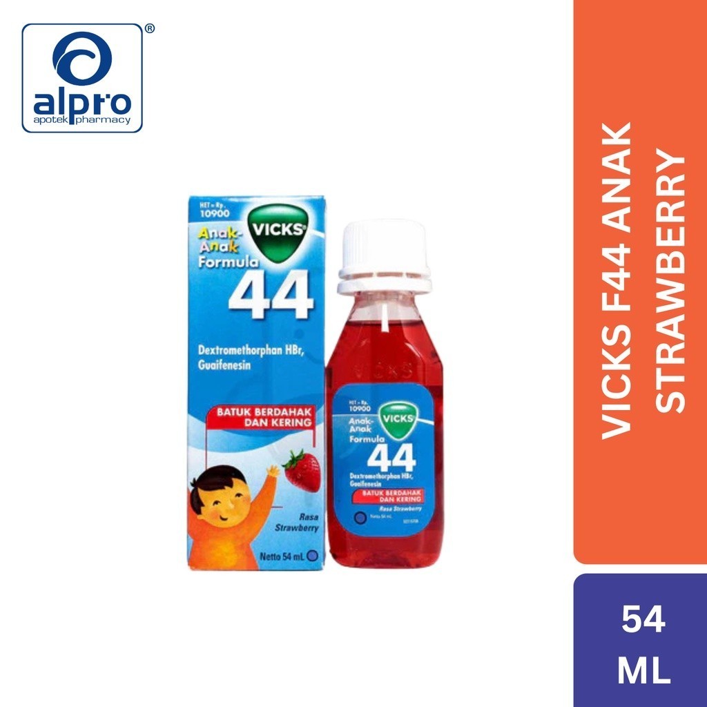 Vicks Formula 44 Anak Rasa Strawberry Sirup 54 Ml / Sirup Obat Batuk Berdahak Dan Kering