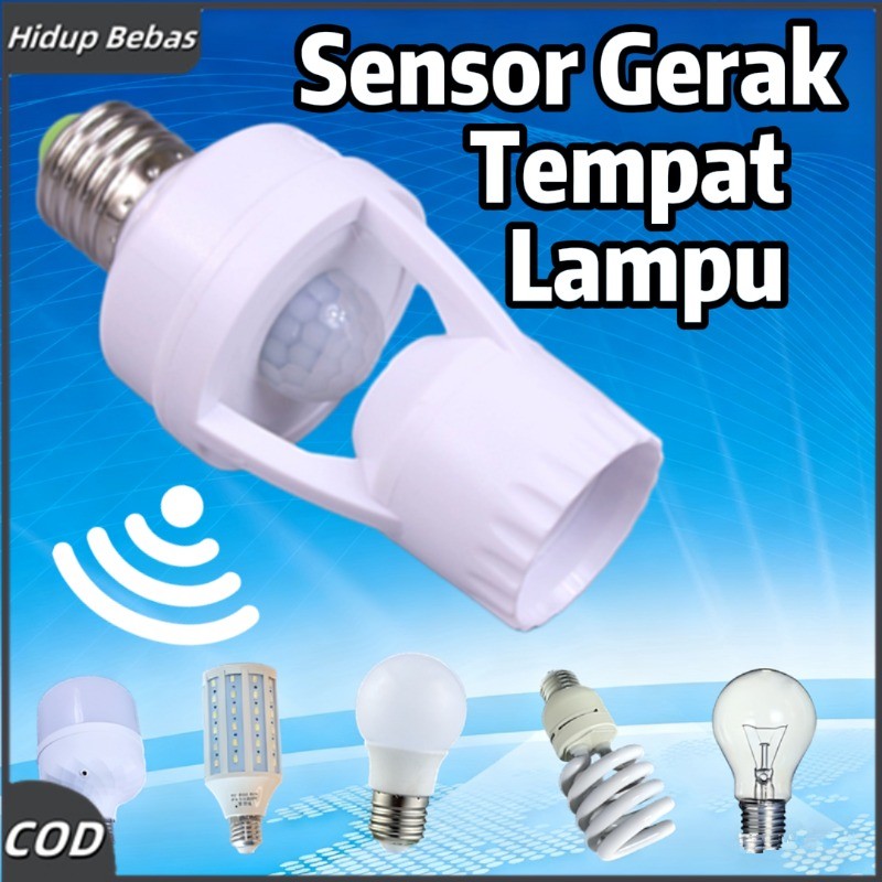 E27 Sensor Gerak Tempat Lampu Fitting Lampu Bohlam Sensor Gerak Motion Sensor Lampu Dudukan