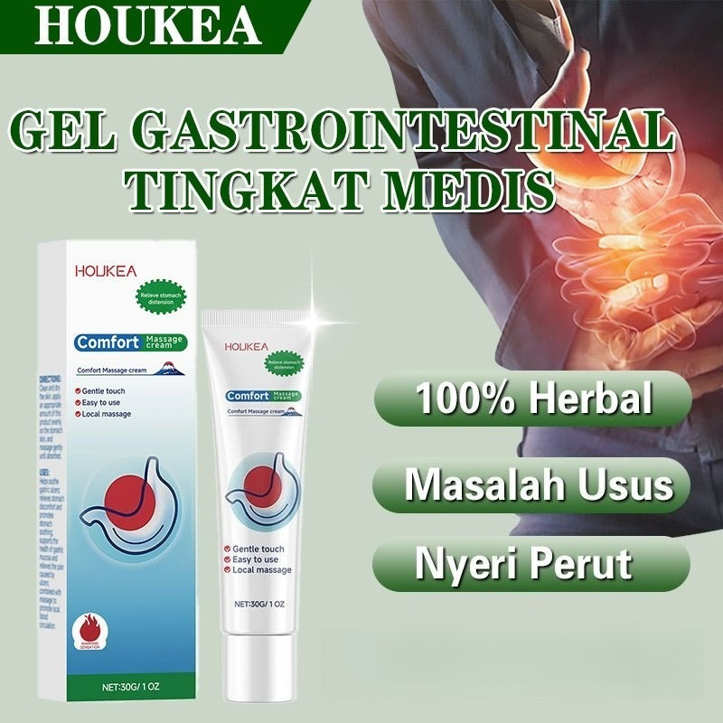 Gel Perut & Pencernaan 30g – Rumput Laut Merah + Mint, Turunkan Asam Lambung, Kembung & Nyeri Usus, 