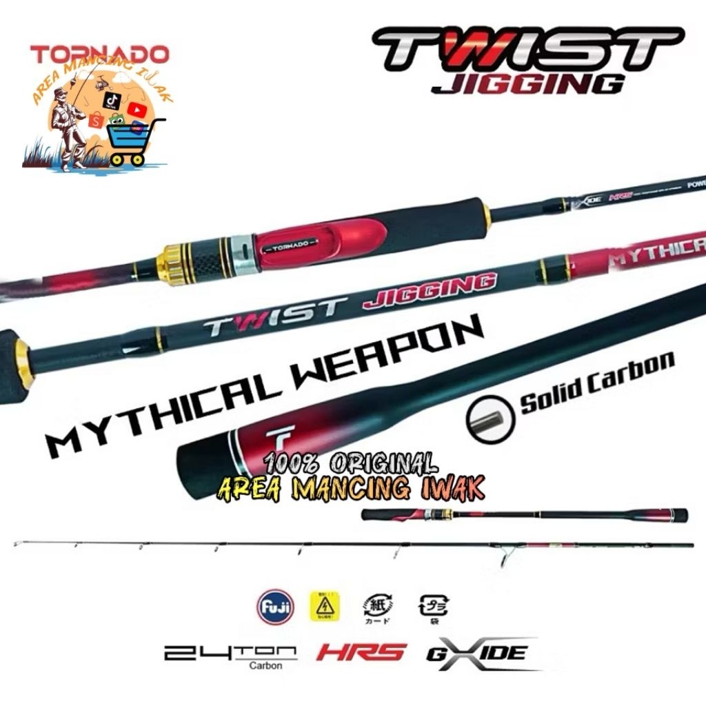 Joran TORNADO TWIST JIGGING 602/180cm PE 1-3/2-4 Fuji - Hi-Carbon Solid