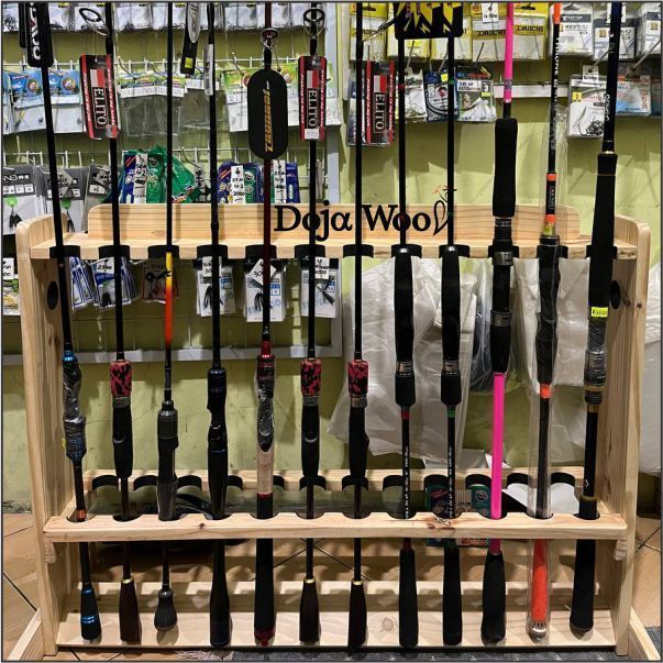 Rak Pancing StickBilliard Rack Stick Golf Rak Joran Pancing Kualitas Premium Kayu Jati Belanda GJ33