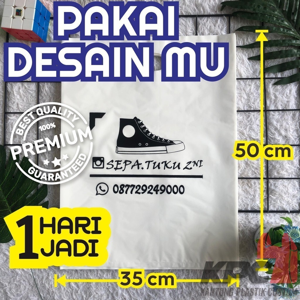 Kresek Sablon 35x50 plong HD - FREE DESIGN - Minimal 100 pcs