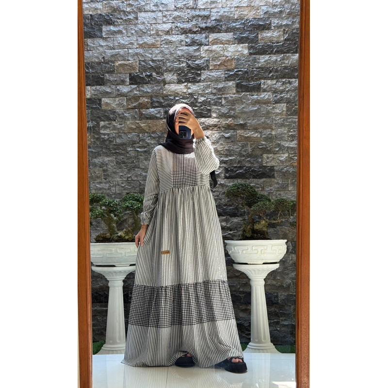 Busana Muslimah Dress Gamis Nadheefa Katun Susun by Nadheefa Store