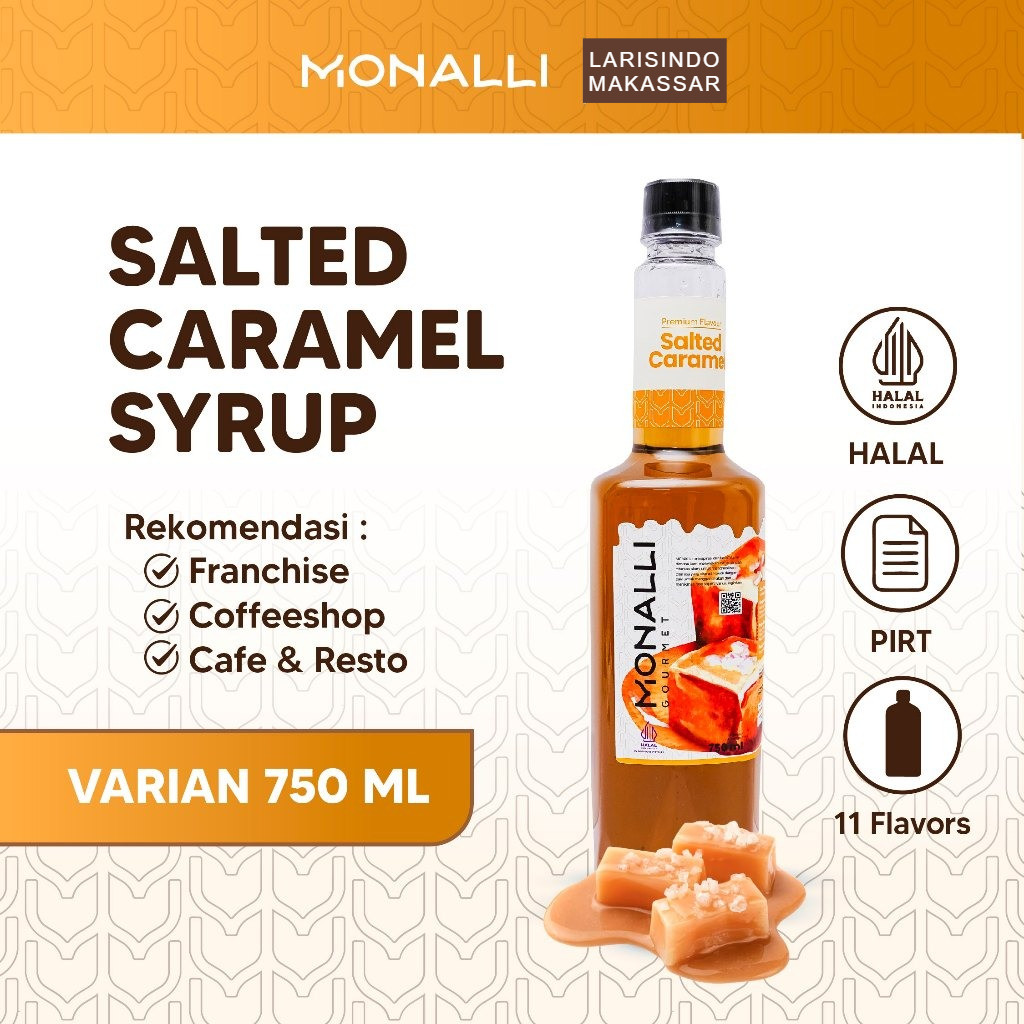 Monalli Syrup - 750 mL Salted Caramel Syrup_Sirup Cafe & Coffee Premium_Sirup Kopi_Sirup Mocktail