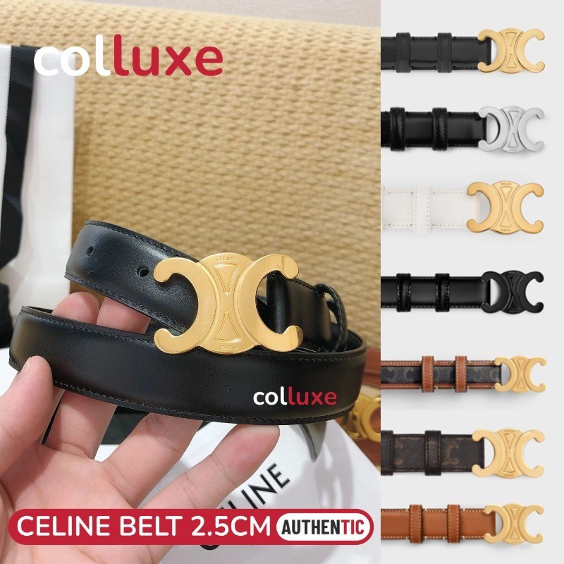 NEW Celine TRIOMPHE Women‘s Belt 2.5cm Tali pinggang kulit lembu wanita