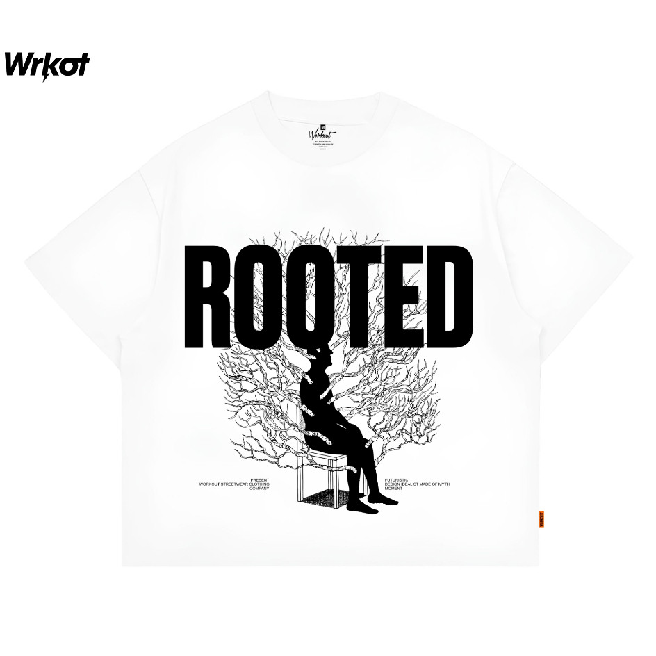 Workout Streetwear Kaos Baju Tshirt Boxy Oversize 20S Rooted