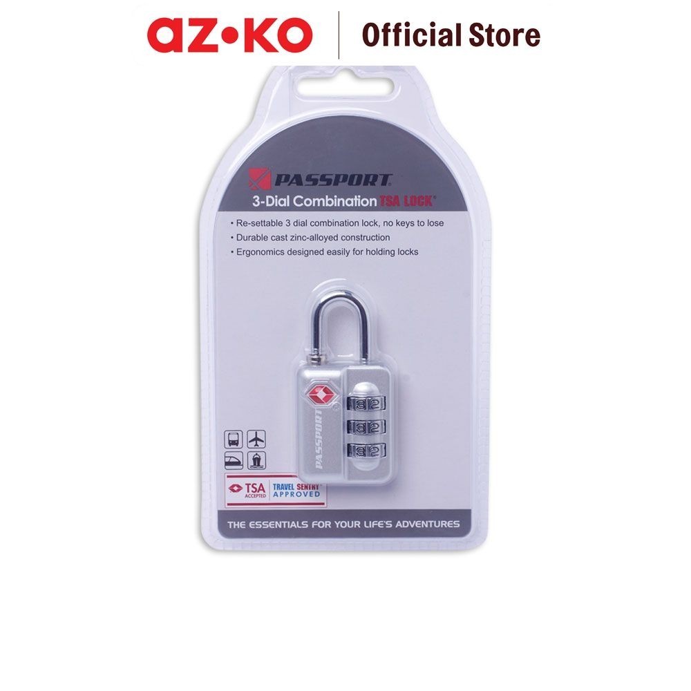 AZKO Passport Gembok Koper TSA Kombinasi Angka Tsa21009 Gembok Koper Kunci Koper Kunci Gembok Koper 
