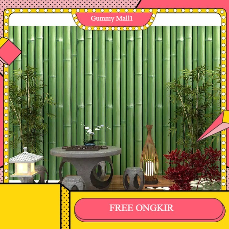 BISA COD - PROMO Walpaper Dinding   Stiker Wallpaper Tembok  Wallpaper Bambu Batang 10Meter  Wallpap