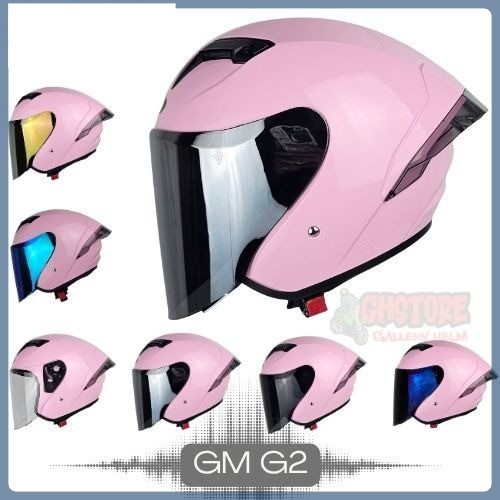 HELM GM G2 SOLID | PINK | VISOR IRIDIUM G2 SINGLE VISOR SNI