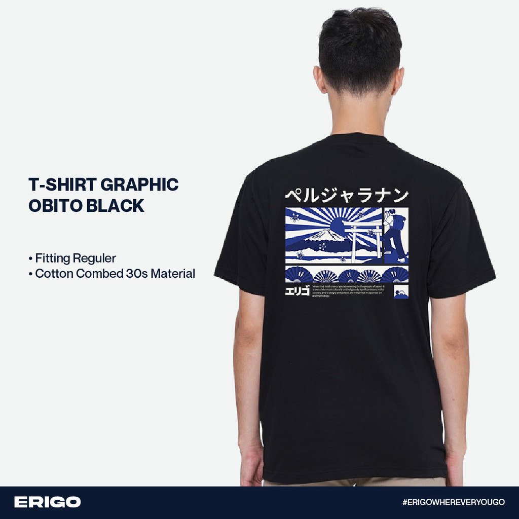 Erigo T-Shirt Graphic Obito Black - Kaos Unisex