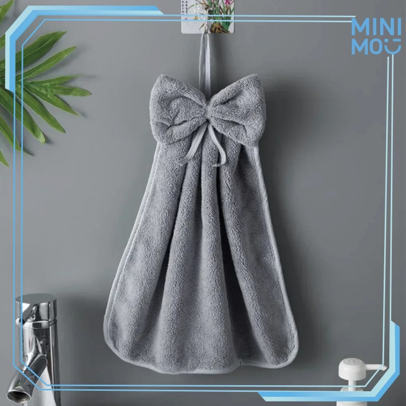 Hand Towel Microfiber Super Absorbent Lap Tangan Lembut Estetik Pita Ribbon Gantung Wastafel Dapur K
