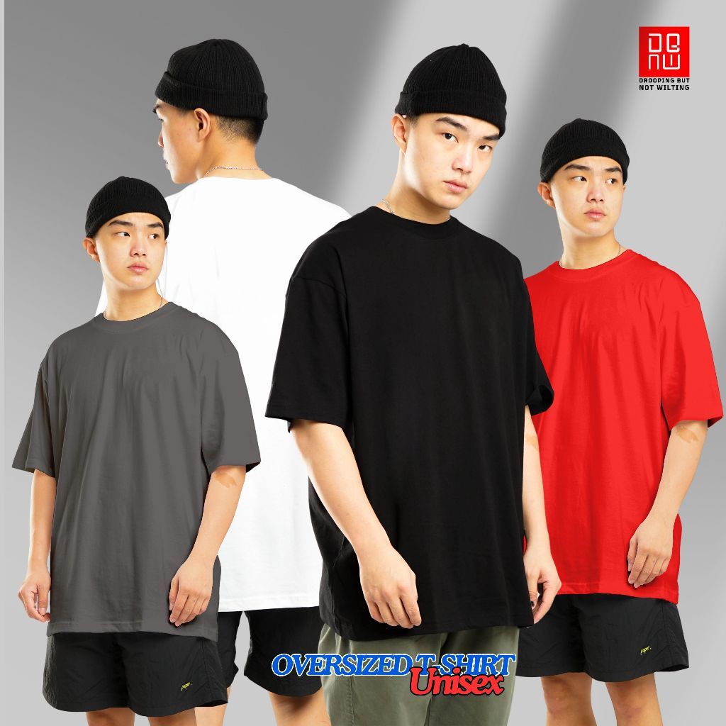 Kaos Washed Oversize Lengan Pendek Pria Wanita Kaos Polos Premium 100% cotton Combed Black
