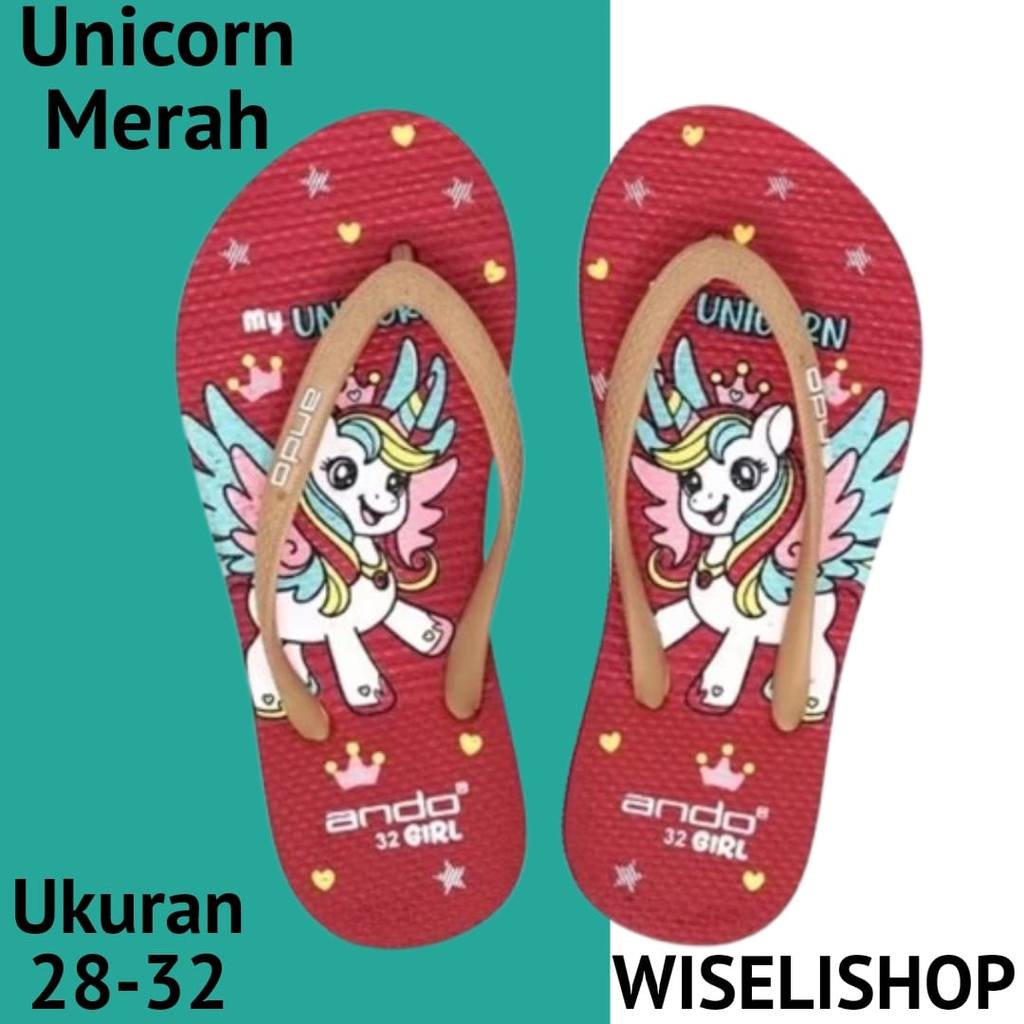 Ando Unicorn Sandal Jepit Ukuran 28-32
