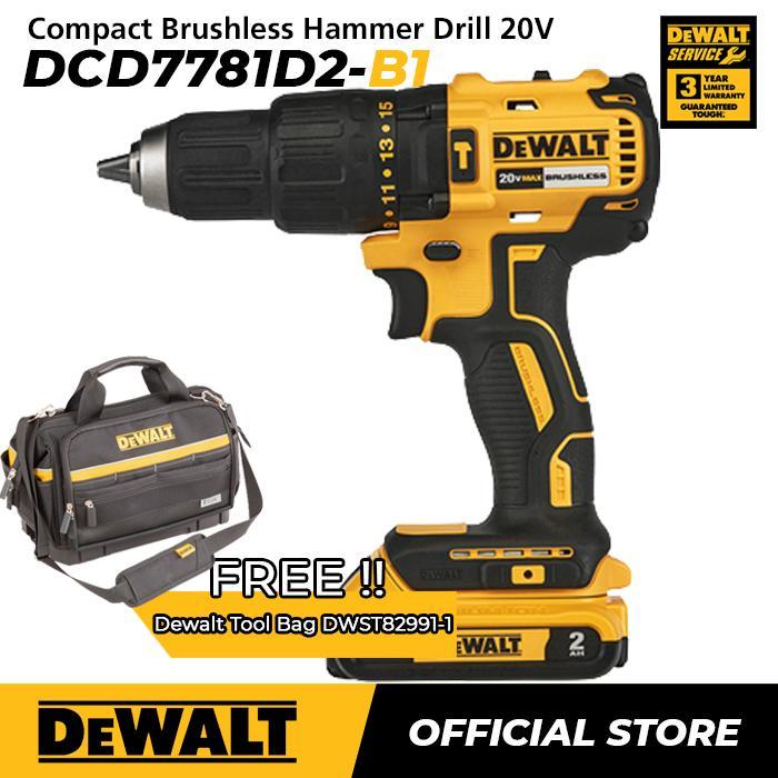 PROMO SPESIAL Dewalt Brushless Impact Drill / Bor Impact Baterai 20Volt DCD7781D2 - + DWST82991-1