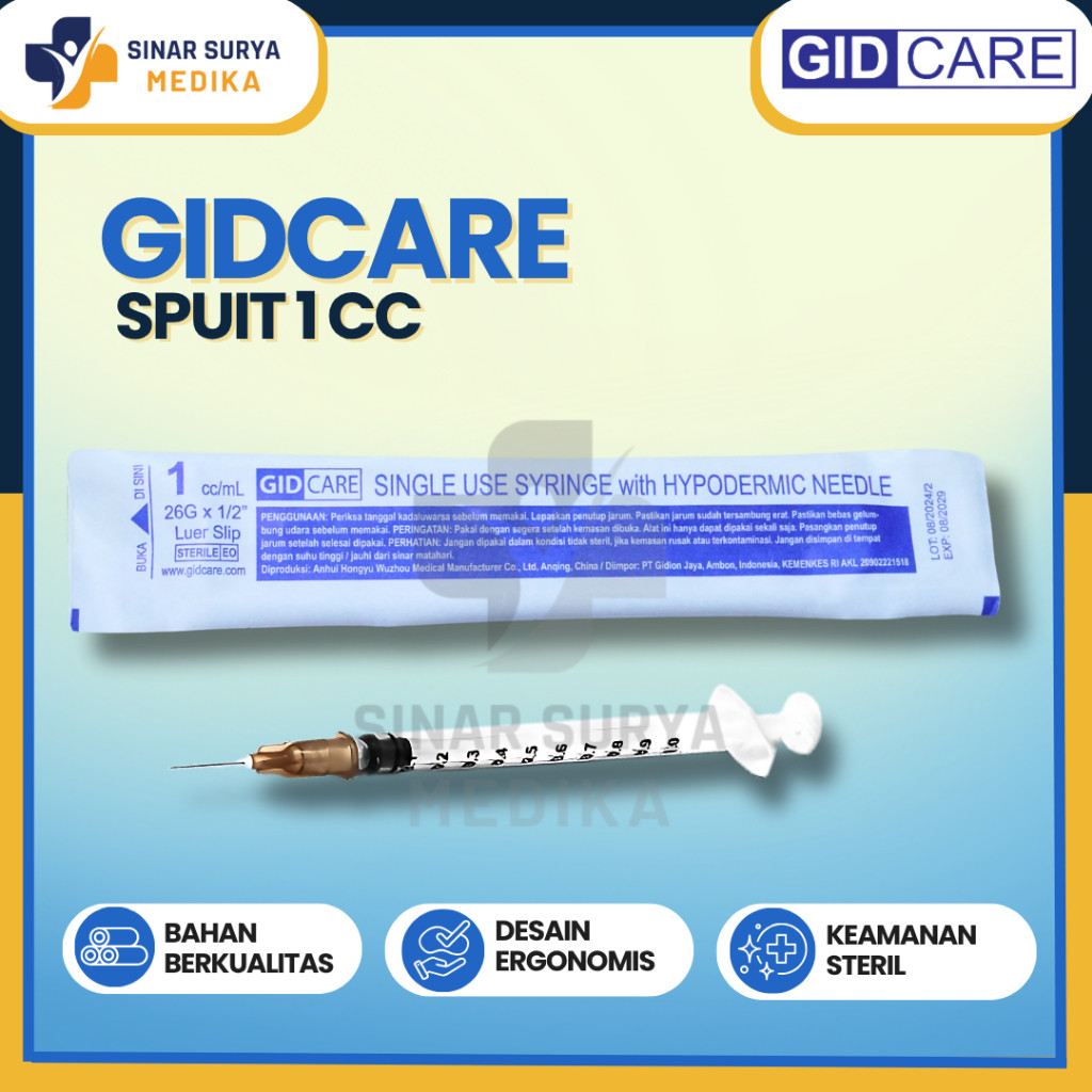GIDCARE - Spuit Gidcare 1cc / Disposable Syringe Gidcare 1cc - PCS