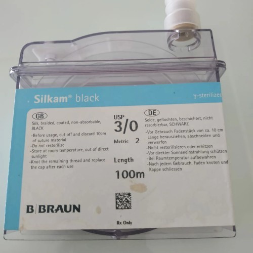 B Braun Silkam Silk Black 3/0 100M
