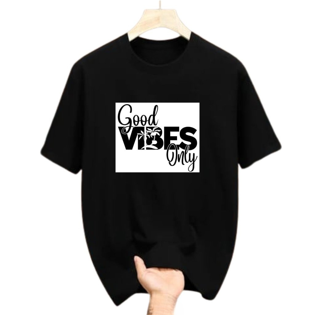 TeeHits Kreatif kaosKaos Pria Dan Wnita T-sihrt Pria kaos Pendek Oblong Santai Hitam Dan Putih Motip