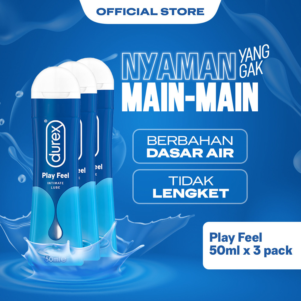(BISA COD) PROMO Durex Play Feel Pelumas Gel Seks Pria & Wanita 50ml (3 pcs) Bottle - Lubricant Wate