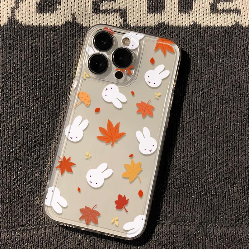 Casing XiaoMi dengan Motif Kelinci Imut & Daun Maple Musim Gugur soft case untuk 11 12 13 14 Lite T 