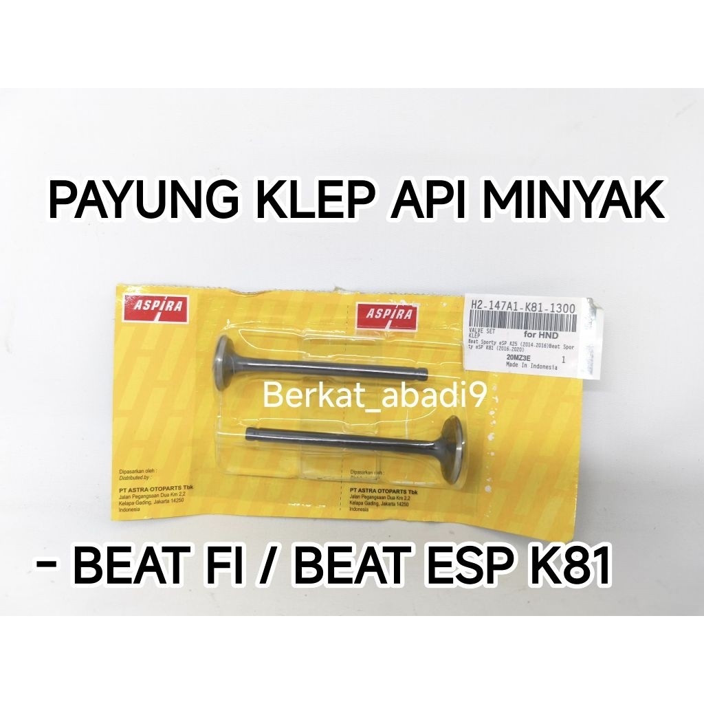 [ Aspira ] Payung Klep Api Minyak Beat FI / Beat Esp K81