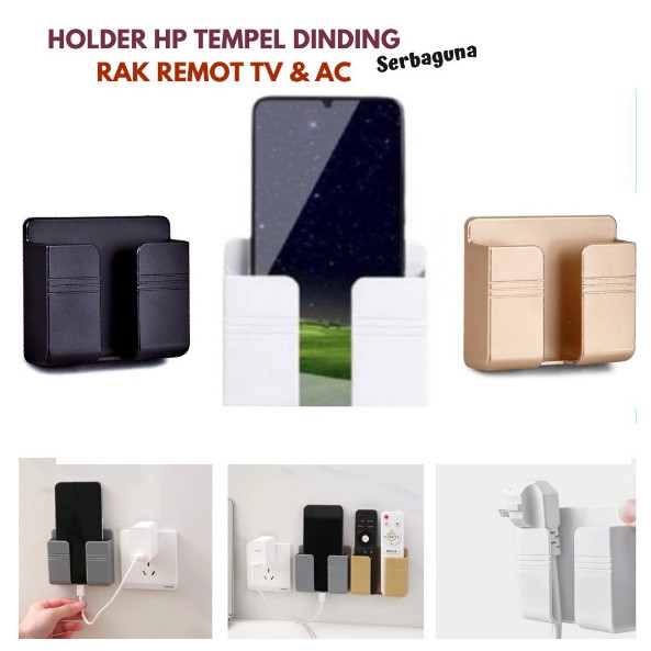 TEMPAT CHARGER HP TEMPEL DINDING / RAK HOLDER TEMPEL DINDING SERBAGUNA