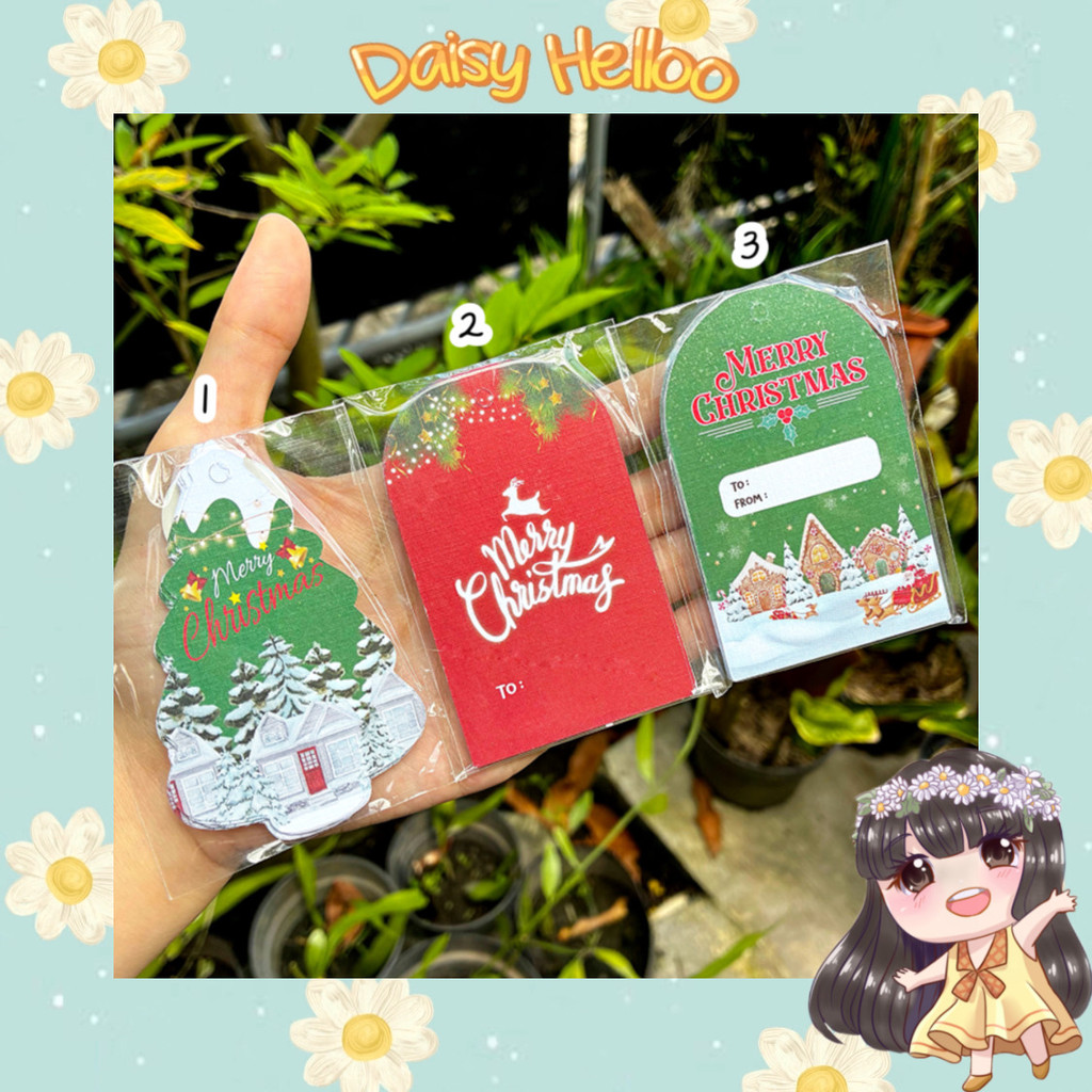 Hang Tag Natal isi 10 pcs Merry Christmas Aesthetic Kartu B Hangtag Hari Raya Natal Parcel Hampers G