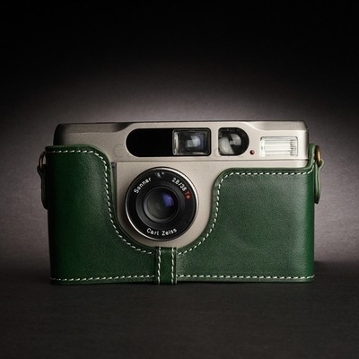Hand Made Cowhide Genuine Leather Case Leather Case Protective Case for CONTAX T2 T3 Tix Camera Bag 