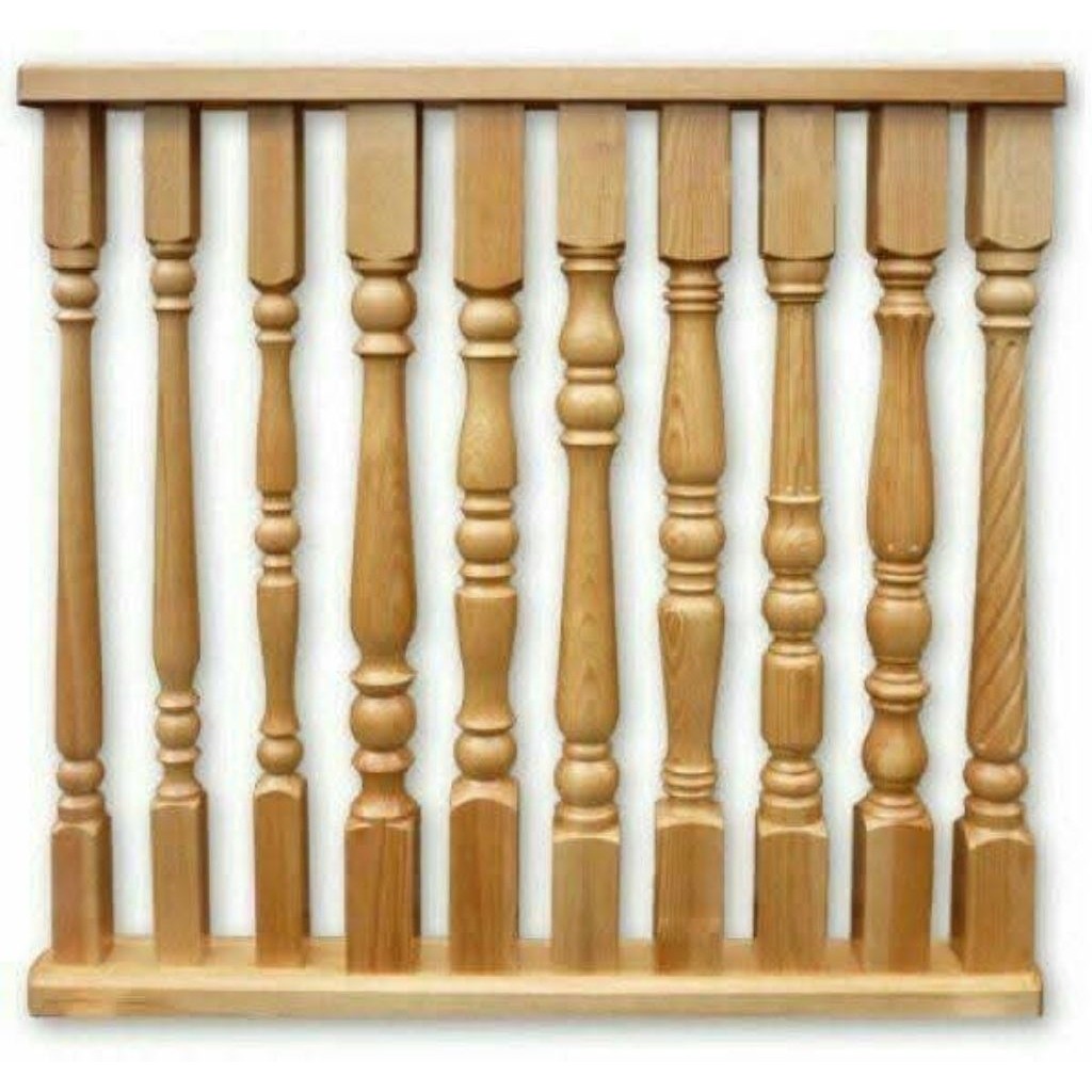 pion tangga kayu jati LS33