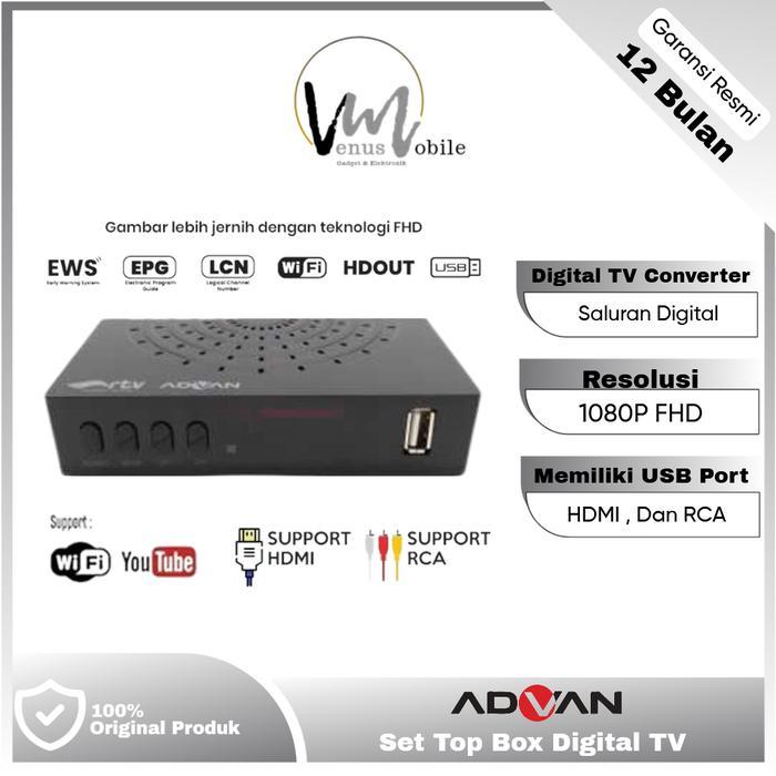Advan DIGITV STB Digipro FullHD Av Receiver DVB T2 Digital Tv Converter Set Top Box - ADVAN, STB ONL