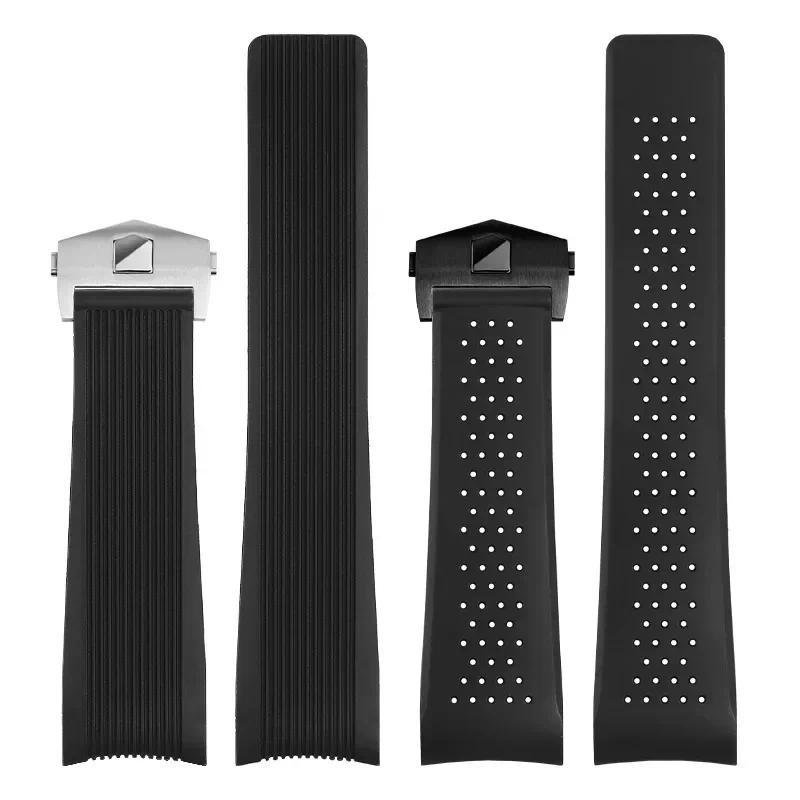 Natural Rubber Watband For TAG HEUER GRAND CARRERA wristband Waterproof Sport Strap Soft Silicone Wa