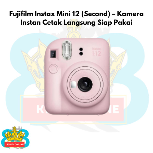 Fujifilm Instax Mini 12 (Second) – Kamera Instan Cetak Langsung Siap Pakai Warna Blossom Pink
