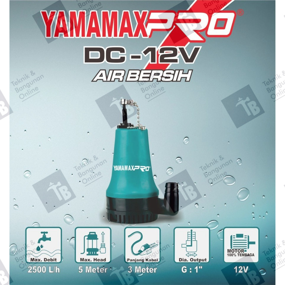 YAMAMAX PRO DC 12 V Pompa Celup Air Bersih / DC Submersible Pump 12V