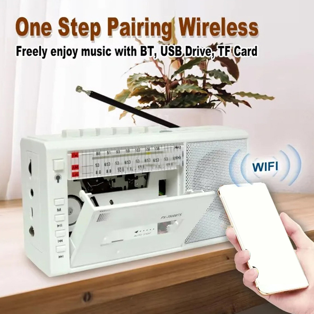 Cassette Tape Player Support SD Card Retro Handheld AM FM Rao Portable Tape Player Recorder Solar Po