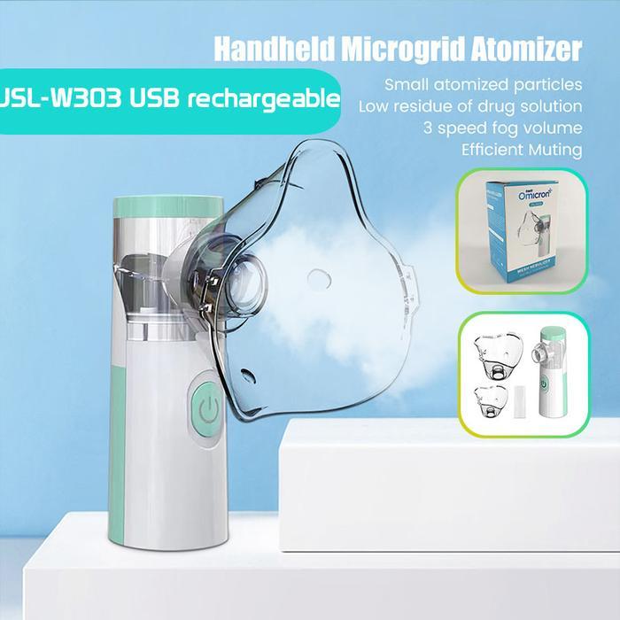 Portable Mesh Nebulizer Alat Bantu Uap Pernafasan Asma Pilek Oksigen