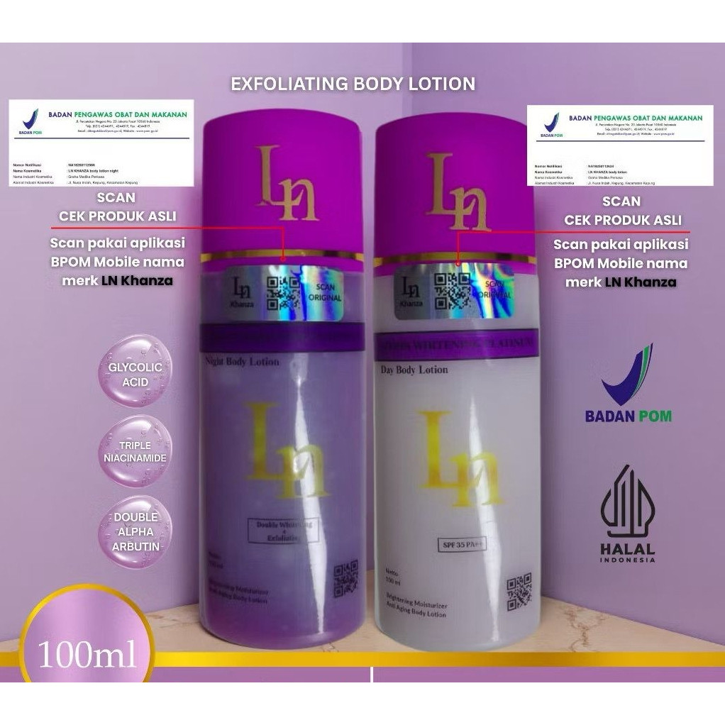 LN LOTION PLATINUM SIANG MALAM | LN LOTION DOUBLE DOSIS | HB DOSTING WHITENING | HB DOSTING ANGGUR