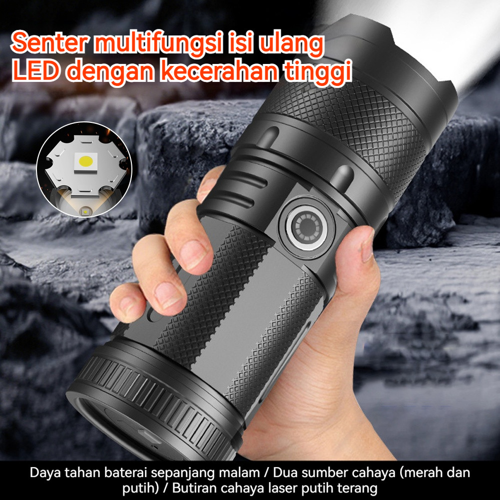 Lampu LED Taktis Anti Air dengan Senter SWAT Zoom Super Terang
