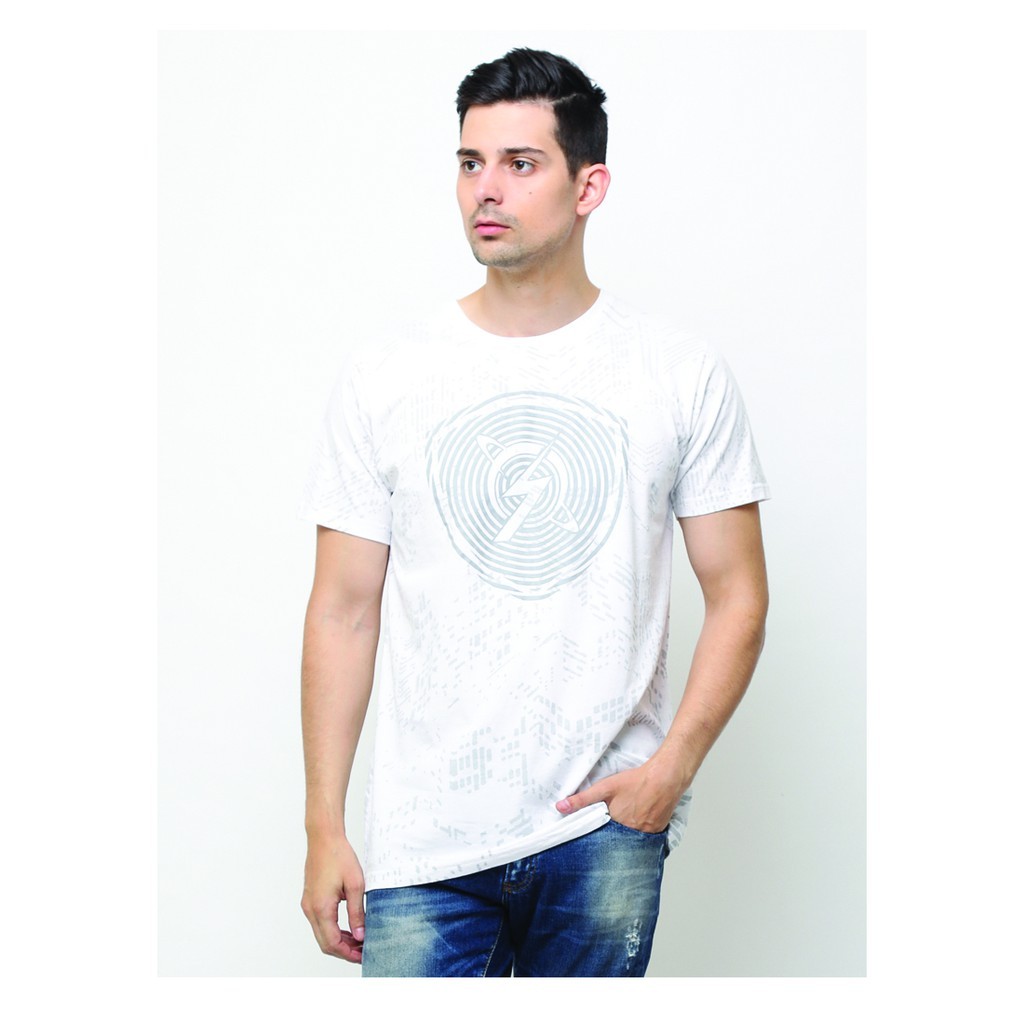Planet Surf Clothing Kaos Pria Lengan Pendek Putih City 201A MSTS10102-WHT Planet Surf Kaos Pria Ata