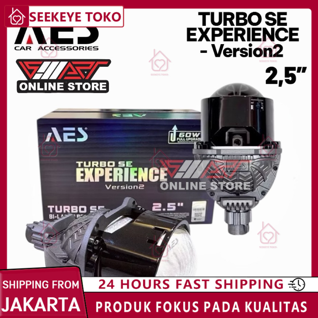LAMPU BILED Projector BULLAES AES TURBO SE Experience V2 2.5 Inch Version 2 Double Emitter 60 WATT