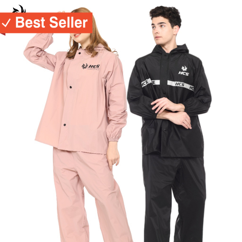 Jas hujan Kekinian Tebal tidak mudah sobek / HCS Jas Hujan Pria dan Wanita Anti Rembes Jas Hujan Set