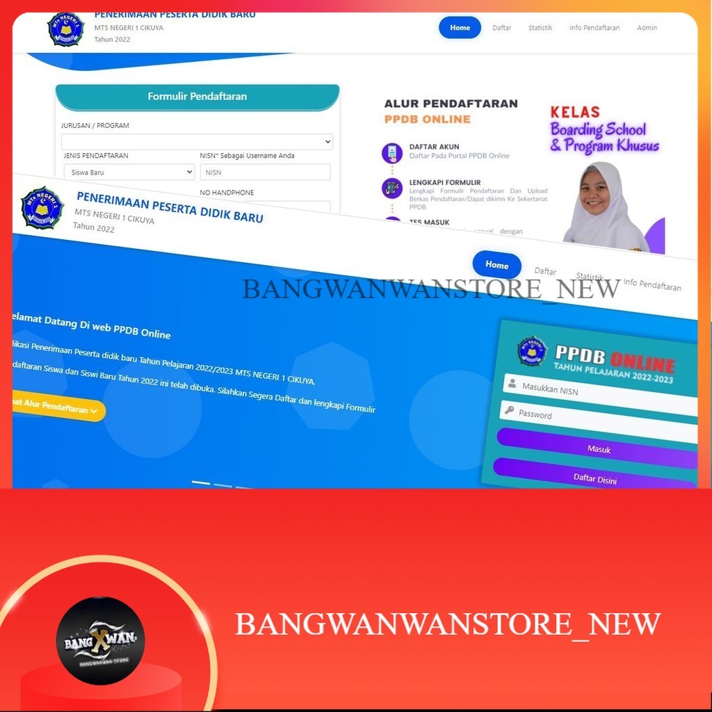 Source Code Aplikasi PPDB Penerimaan Peserta Didik Baru - Aplikasi Web - PHP 7+