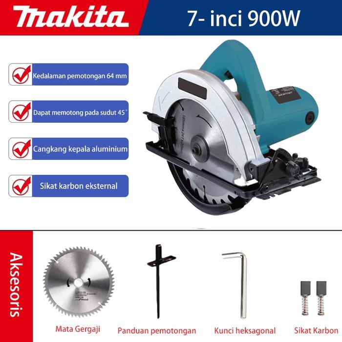 MAKITA 1400W Gergaji Multifungsi Circular Saw Mesin Potong Kayu Mesin Serkel Kayu Japan Tehnologi Me