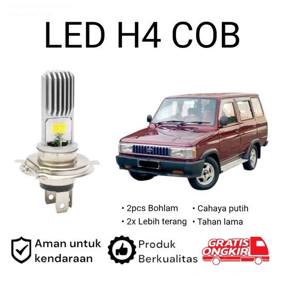 2pcs Lampu Utama LED H4 COB Mobil Toyota kijang Grand Extra A.sby