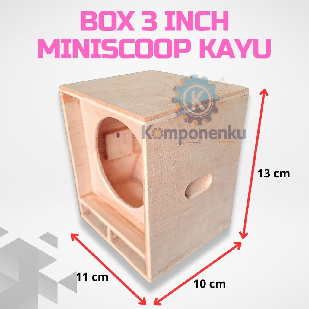Box Speaker 3 Inch Miniscoop Single Kayu Lapis dengan Karakter Suara Bulat dan Jernih