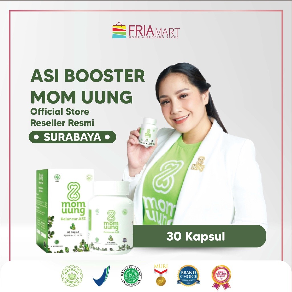 [ Promo ] || MOM UUNG ASI BOOSTER 30 KAPSUL/ PELANCAR ASI BPOM HALAL NATURAL / MOM UUNG SURABAYA