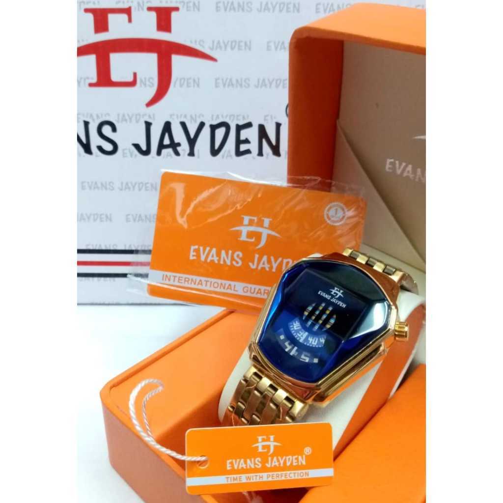 Evans Jayden Jam Tangan Pria 9953-1 Rantai Stainless Steel Analog Sapphire Glass Water Resistant 10 