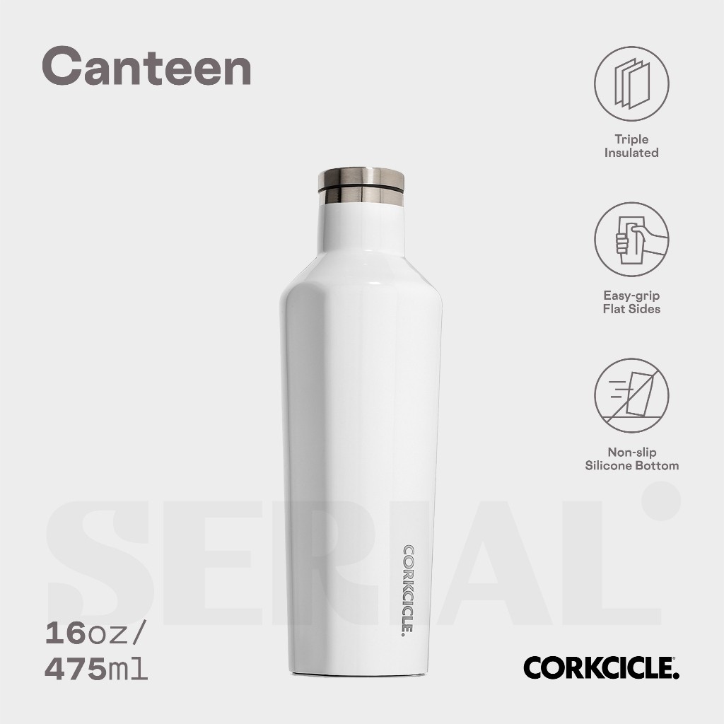 CORKCICLE Canteen 16oz - Classic White