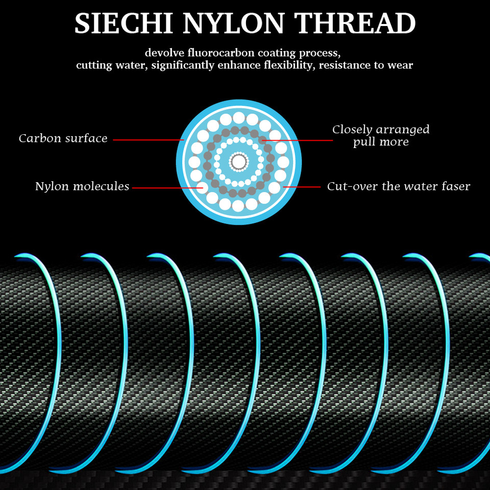 SIECHI 1000M 500M Super Fishing Line Japan Bionic Speckle Fishing Line Fluorocarbon Coated Monnofila