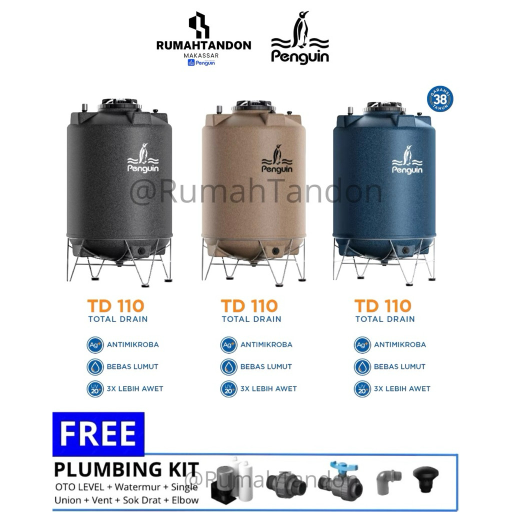 Tangki Air / Tandon Air / Tangki Air Penguin 1050 Liter - TD 110 Penguin Makassar